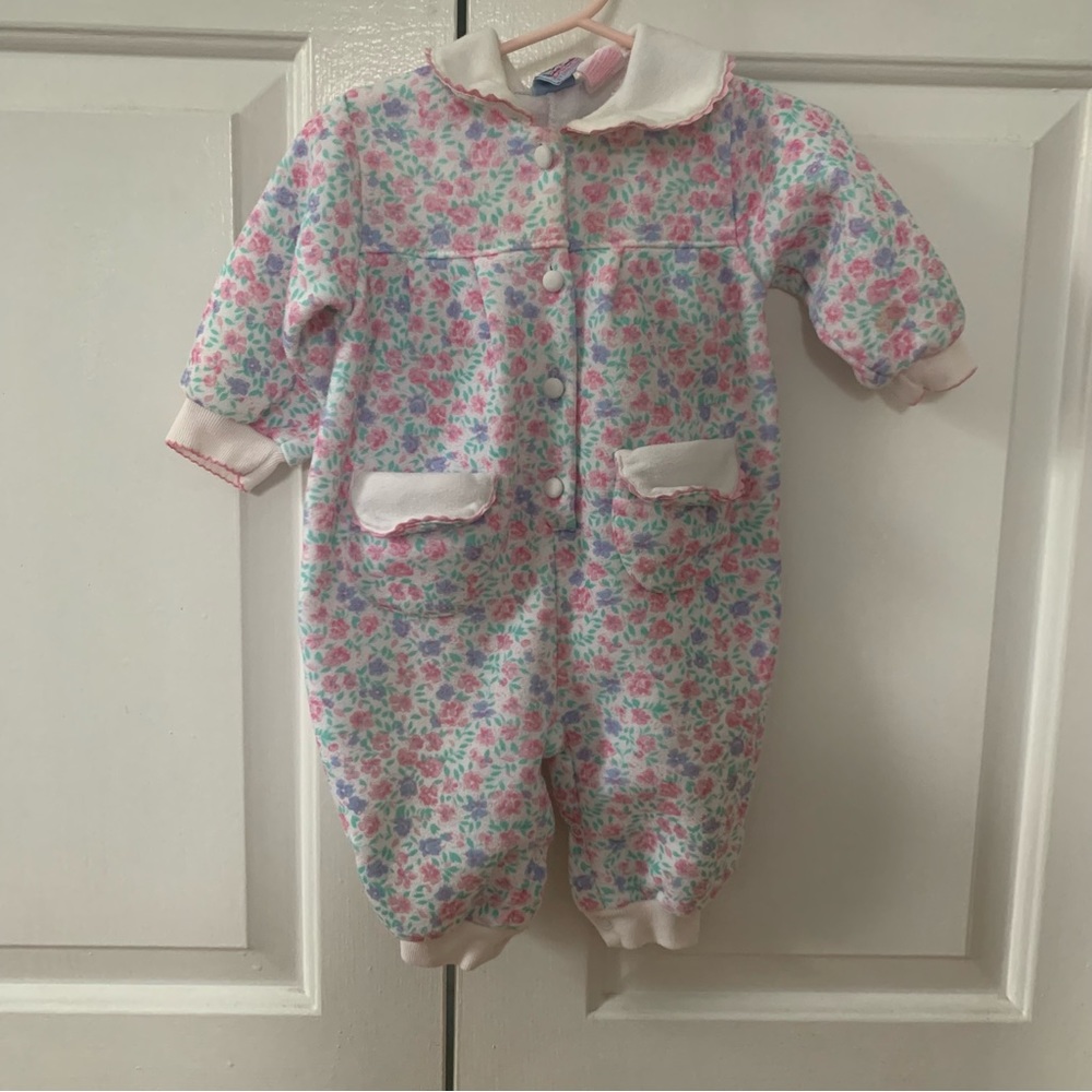 VTG Bebe by Cradlecraft outfit cottagecore floral sweatshirt material 6-9M 6M 9M